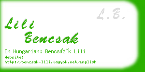 lili bencsak business card